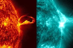 На Солнце произошла мощная вспышка и попала на фото