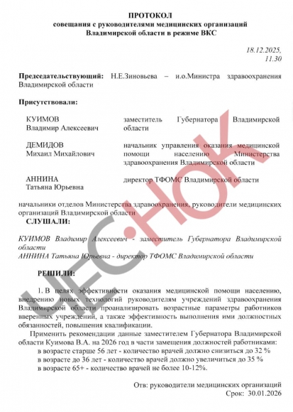 Владимирская область: обновление медицинских кадров или возрастная дискриминация? Владимирская область: обновление медицинских кадров или возрастная дискриминация?